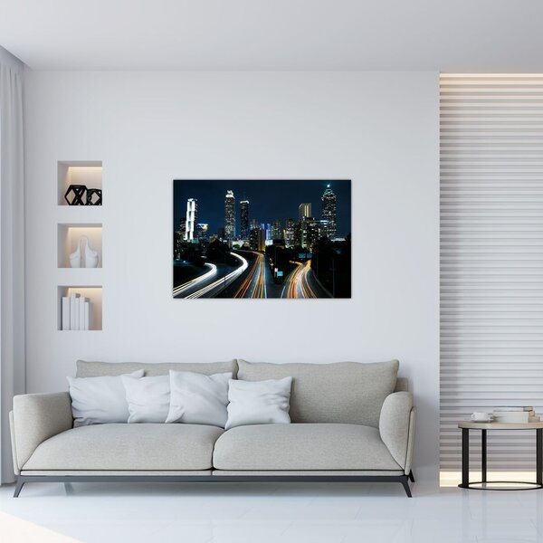 Obraz nočnej metropoly (90x60 cm)