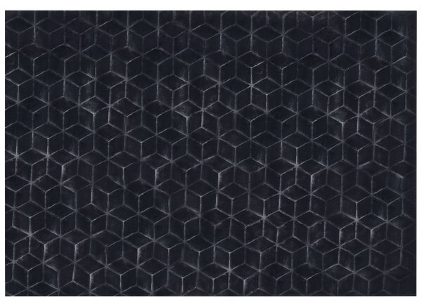 Koberec z umelej zajačej kožušiny čierny 160 x 230 cm umelá polyesterová kožušina mäkký huňatý s vysokým vlasom