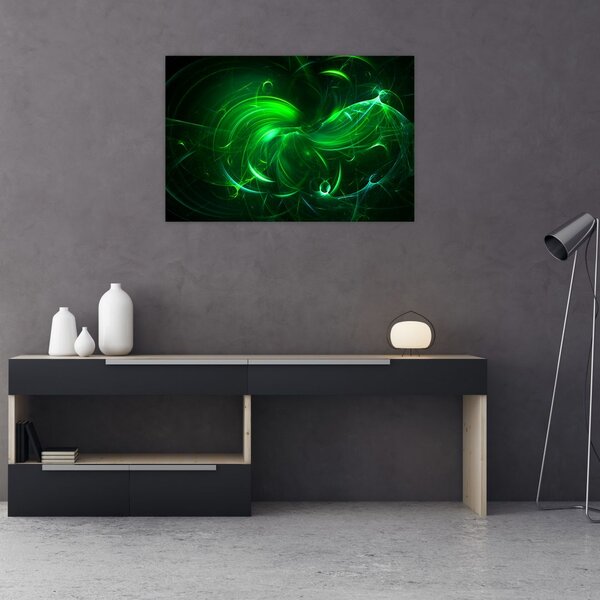 Obraz - zelená abstrakcia (90x60 cm)