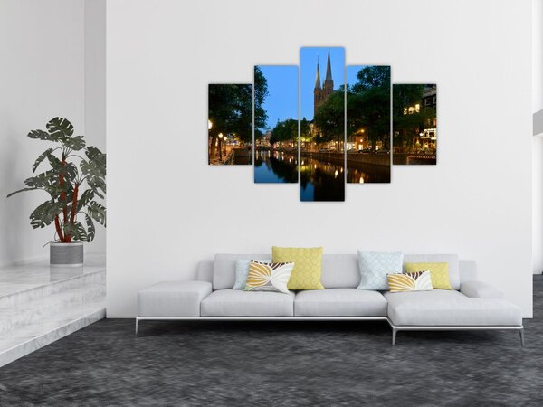 Obraz nočného historického mesta (150x105 cm)