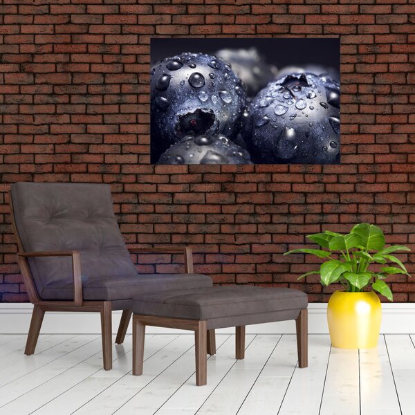 Obraz ovocia s kvapkami vody (90x60 cm)