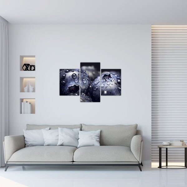 Obraz ovocia s kvapkami vody (90x60 cm)