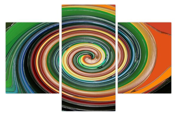 Abstraktný obraz - farebná špirála (90x60 cm)