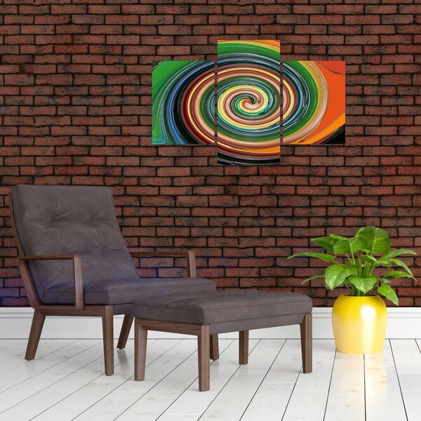 Abstraktný obraz - farebná špirála (90x60 cm)