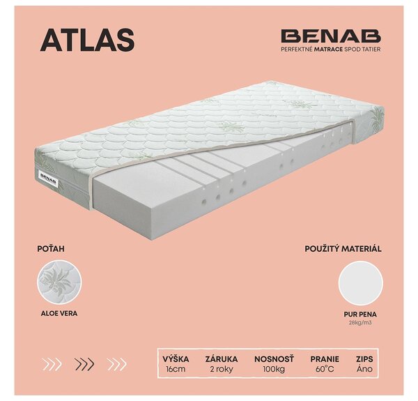 NovýNábytok.sk Penový matrac Benab Atena 200x80 cm (T2/T3). Vlastná spoľahlivá doprava až k Vám domov. 763674