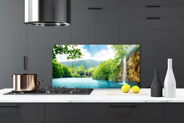 Nástenný panel  Vodopád jazero príroda 120x60 cm