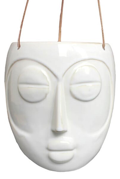 MUZZA ZÁVESNÝ KVETINÁČ MASK BIELY