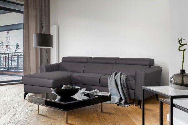SEDACIA SÚPRAVA, textil, koža, antracitová Celina Home - Sedačky