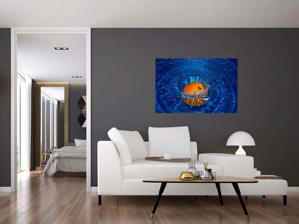 Obraz - pomaranč vo vode (90x60 cm)