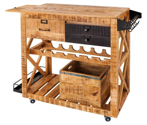 Dizajnová barová skrinka Winebar 92 cm mango