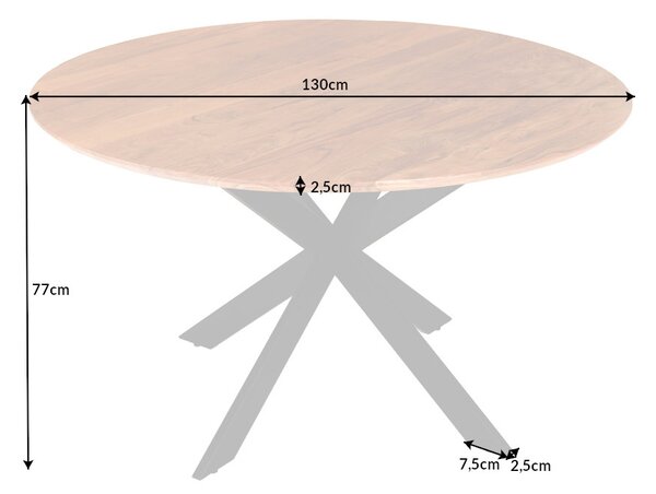 Okrúhly jedálenský stôl Fabrico 130 cm akácia