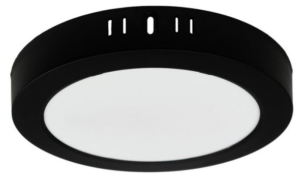 LED stropné svietidlo na stenu, okrúhle, 18W, 1980lm, čierne, 4000K
