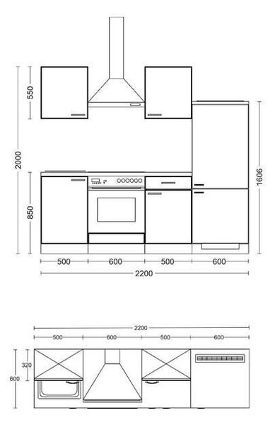 KUCHYNSKÁ LINKA CAPRI 220 220 cm FlexWell - Online Only kuchyne, Online Only