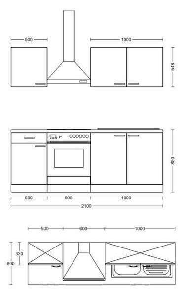 KUCHYNSKÁ LINKA CAPRI 210 210 cm FlexWell - Online Only kuchyne, Online Only