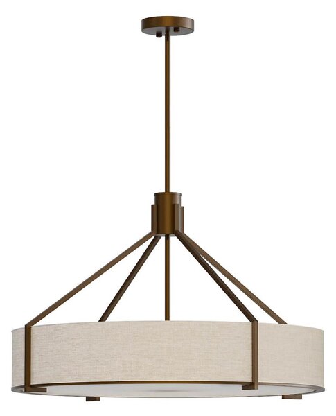 Open Design OR85679- Závesné svietidlo na tyči DORETTO 6xE27/15W/230V priemer 70 cm hnedá/béžová