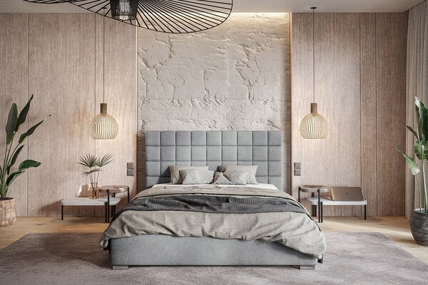 RBN Čalúnená posteľ TOP 6 Rozmer postele: 120x200, Vyberte si látku: Na mieru, Vyberte si nožičky: Bed-Biela