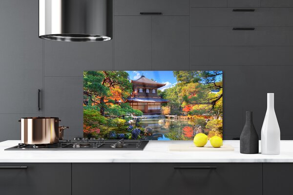 Sklenený obklad Do kuchyne Záhrada japonsko krajina 120x60 cm