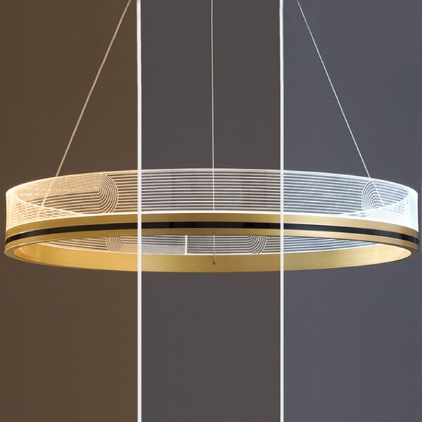Toolight Toolight, LED závesné svietidlo 40cm APP1189-CP, zlatá, OSW-40019