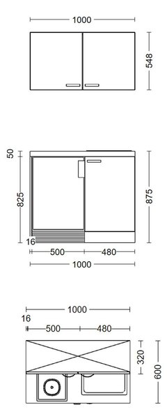 MINIKUCHYŇA NANO 100 100 cm FlexWell - Online Only kuchyne, Online Only