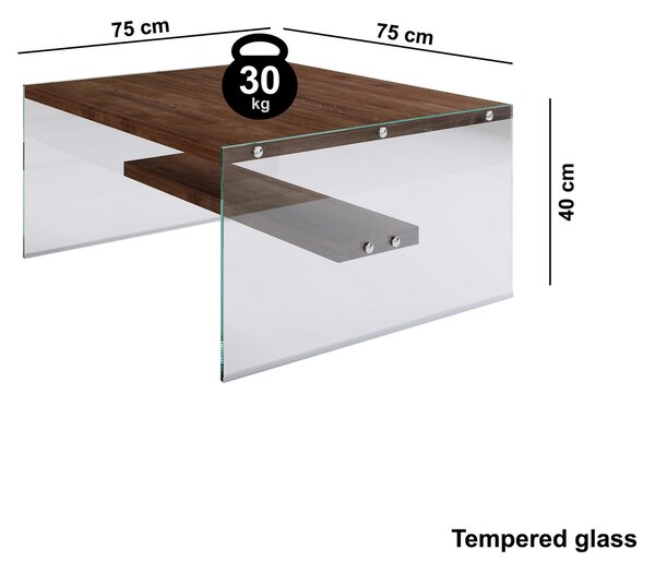 ASIR Konferenčný stolík GLASS orech