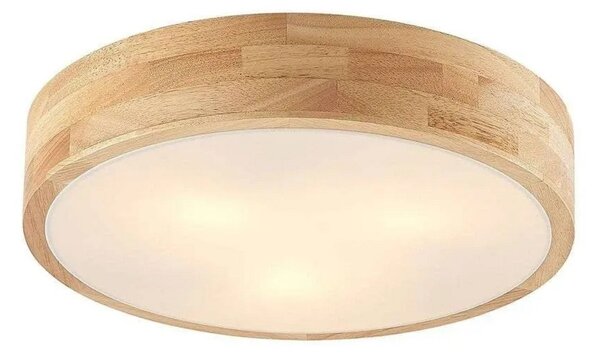 Stropné Lampa Lindby, Tanju, stmievateľné, Drevo, Obývacia izba, Drevo, Rustikálny
