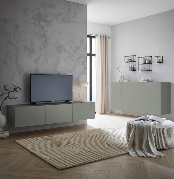 NÍZKA KOMODA, zelená, 180/36,7/42 cm Hom`in - Online Only drobný nábytok, Online Only