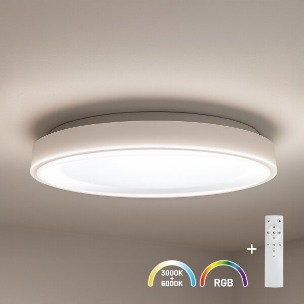 LED RGBW stmievateľné stropné svietidlo MELO LED/36W/230V 3000-6000K pr. 39 cm biela + DO