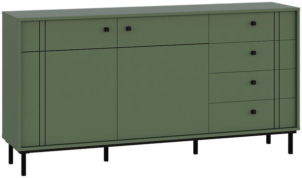 ŠIROKÁ KOMODA, zelená, 160,2/81,8/37 cm Carryhome - Online Only drobný nábytok, Online Only