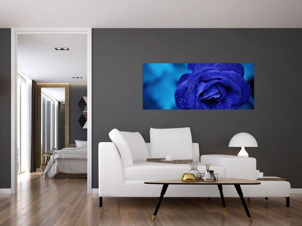 Obraz modrej ruže (120x50 cm)
