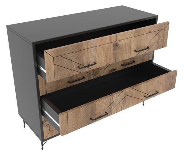 ASIR Komoda COMFORT antracit, borovica
