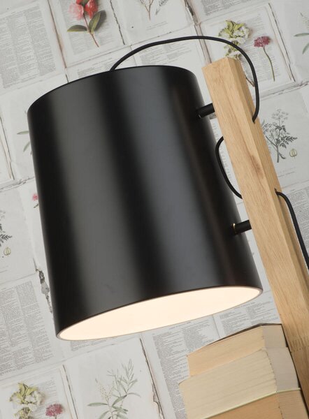 MUZZA STOJACIA LAMPA CAMBRIDGE S POLIČKAMI ČIERNA