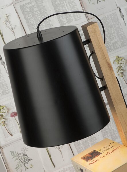 MUZZA STOJACIA LAMPA CAMBRIDGE S POLIČKAMI ČIERNA