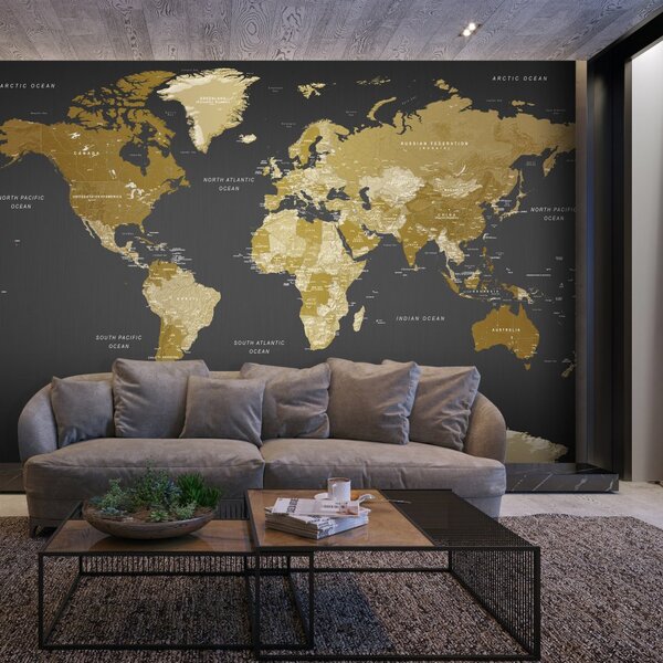 Samolepiaca fototapeta - Mapa sveta: Moderná geografia 147x105