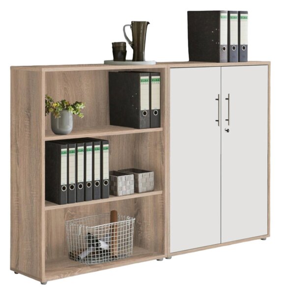 KANCELÁRIA, biela, dub sonoma, MID.YOU - Kancelárske regály, Online Only