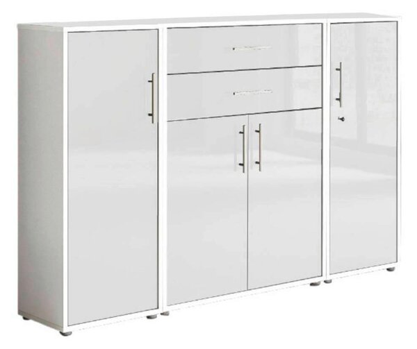 SKRINKA NA DOKUMENTY, biela, biela s vysokým leskom, 172,6/113,6/33 cm MID.YOU - Online Only kancelárie, Online Only