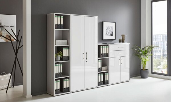 SKRINKA NA DOKUMENTY, sivá, biela s vysokým leskom, 257/185,6/33 cm MID.YOU - Online Only kancelárie, Online Only