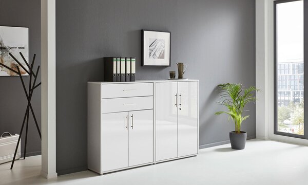 SKRINKA NA DOKUMENTY, sivá, biela s vysokým leskom, 168,8/113,6/33 cm MID.YOU - Online Only kancelárie, Online Only