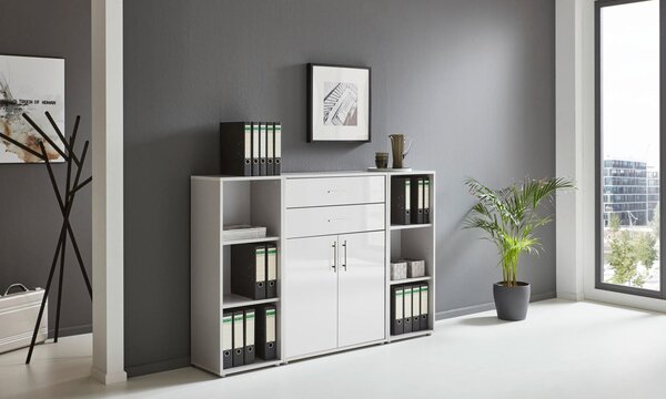 SKRINKA NA DOKUMENTY, sivá, biela s vysokým leskom, 172,6/113,6/33 cm MID.YOU - Online Only kancelárie, Online Only