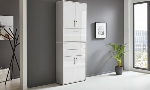 SKRINKA NA DOKUMENTY, sivá, biela s vysokým leskom, 84,4/227,2/33 cm MID.YOU - Online Only kancelárie, Online Only