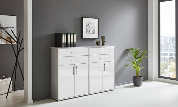 SKRINKA NA DOKUMENTY, sivá, biela s vysokým leskom, 168,8/113,6/33 cm MID.YOU - Online Only kancelárie, Online Only