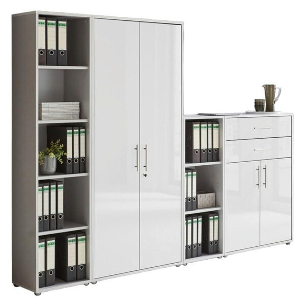 SKRINKA NA DOKUMENTY, sivá, biela s vysokým leskom, 257/185,6/33 cm MID.YOU - Online Only kancelárie, Online Only