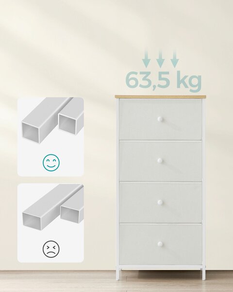 KOMODA, biela, farba duba, 45/91,7/30 cm - Komody, Online Only