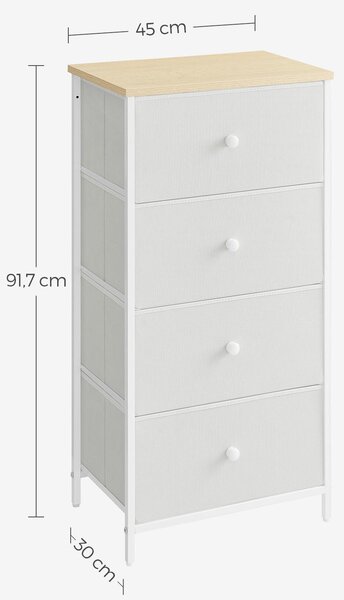 KOMODA, biela, farba duba, 45/91,7/30 cm - Komody, Online Only