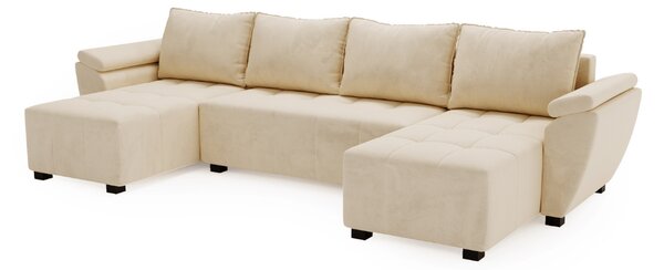 Rozkladacia sedacia súprava do U LIVARO 305x140 cm, krémová