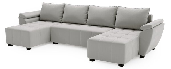 Rozkladacia sedacia súprava do U LIVARO 305x140 cm, svetlosivá