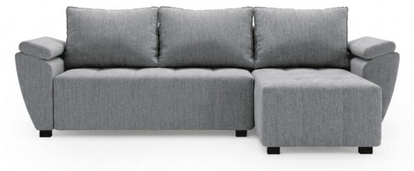 Rozkladacia obojstranná sedacia súprava do L LIVARO 251x140 cm, svetlosivá