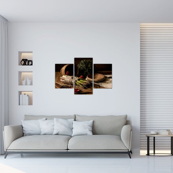 Obraz špargle na stole (90x60 cm)