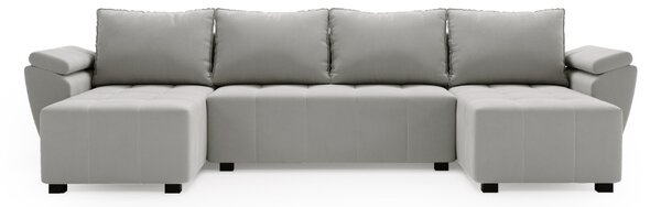 Rozkladacia sedacia súprava do U LIVARO 305x140 cm, svetlosivá