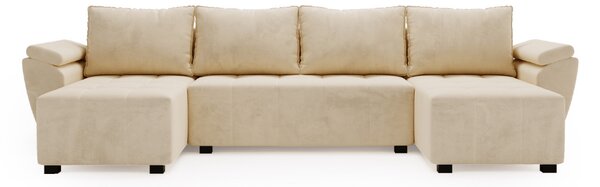 Rozkladacia sedacia súprava do U LIVARO 305x140 cm, krémová