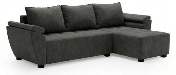 Rozkladacia obojstranná sedacia súprava do L LIVARO 251x140 cm, tmavosivá
